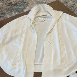 NWT Croft & barrow cream cape Sweater jacket